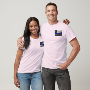 Dunne Blauwe Lijn Politie Vlag T-shirt