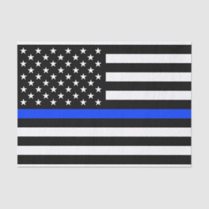 Dunne Blauwe Lijn Politie Vlag Tissuepapier