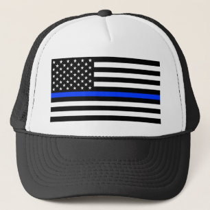 Dunne Blauwe Lijn Politie Vlag Trucker Pet