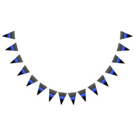 Dunne Blauwe Lijn Politie Vlaggetjes