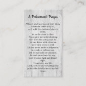 Dunne Blauwe Lijn Politieagent Gebed Visitekaartje (Voorkant)