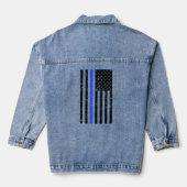 Dunne blauwe lijn - Politieagent - Noodvlag Denim Jacket (Achterkant)