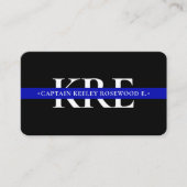 Dunne Blauwe lijn Recht Politieagent Modern Visitekaartje (Voorkant)