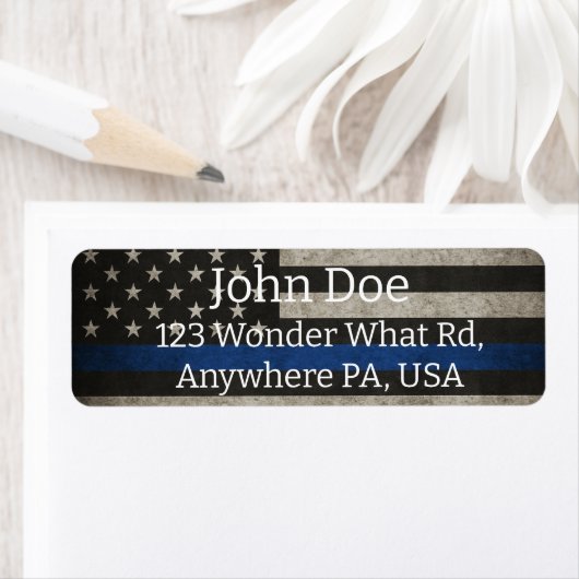 Dunne Blauwe Lijn Retourlabels Etiket (Insitu)