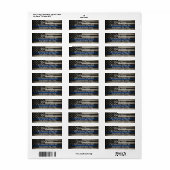 Dunne Blauwe Lijn Retourlabels Etiket (Full Sheet)