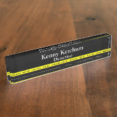 Dunne blauwe lijn - Scènetape van politie Naambordje (Zijkant)