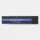 Dunne blauwe lijn - sergeant Stripes Rank Deurbordje (Voorkant)