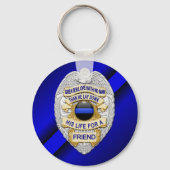 Dunne Blauwe Lijn Sleutelhanger (Voorkant)