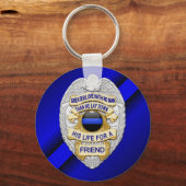 Dunne Blauwe Lijn Sleutelhanger (Voorkant)