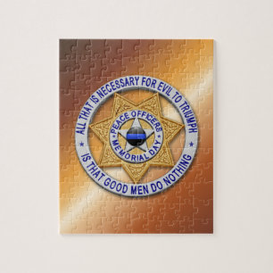 Dunne Blauwe Lijn Ster Badge Legpuzzel