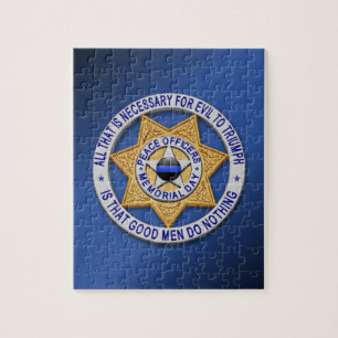 Dunne Blauwe Lijn Sterrenbadge Legpuzzel