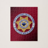 Dunne Blauwe Lijn Sterrenbadge Legpuzzel (Verticaal)