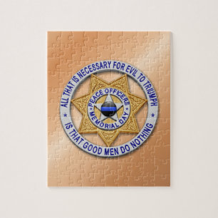 Dunne Blauwe Lijn Sterrenbadge Legpuzzel