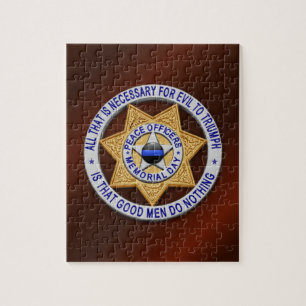 Dunne Blauwe Lijn Sterrenbadge Legpuzzel