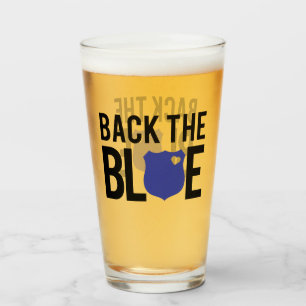 Dunne Blauwe Lijn Steun de Blauwe Politie Glas