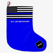 [Dunne Blauwe Lijn] Steun het Blauwe Politiebureau Grote Kerstsok (Voorkant)