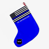 [Dunne Blauwe Lijn] Steun het Blauwe Politiebureau Grote Kerstsok (Achterkant (Hangend))