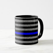DUNNE BLAUWE LIJN STEUN POLITIE KOFFIEBEEKER MOK (Voorkant rechts)