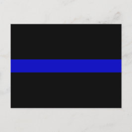 Dunne blauwe lijn ter ere van politie rechtshandha briefkaart