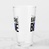 Dunne blauwe lijn terug de blauwe politiesteun glas (Links)