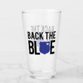 Dunne blauwe lijn terug de blauwe politiesteun glas (Voorkant)