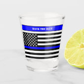 [Dunne blauwe lijn] Terug naar de blauwe politie Shot Glas (Voorkant)