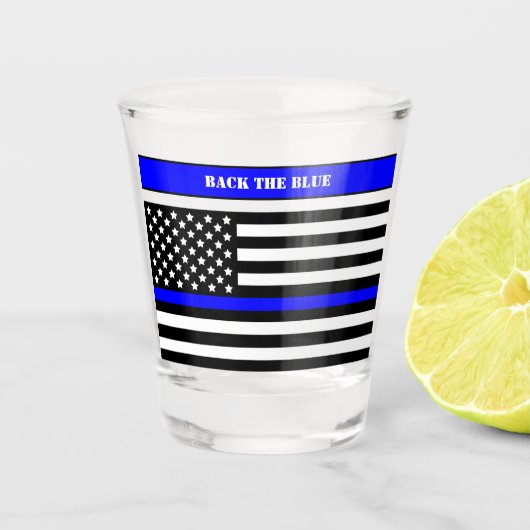 [Dunne blauwe lijn] Terug naar de blauwe politie Shot Glas (Voorkant)