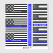 [Dunne blauwe lijn] Terug naar de blauwe vinylstic Sticker (Vel)