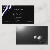 Dunne blauwe lijn upload uw badge visitekaartje (Voorkant / Achterkant)