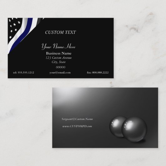 Dunne blauwe lijn upload uw badge visitekaartje (Voorkant / Achterkant)