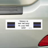 Dunne Blauwe Lijn (vandaag is niet de dag) - Geper Bumpersticker (Op auto)