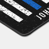 Dunne blauwe lijn verontruste Amerikaanse vlag pol Bureaumat (Hoek)