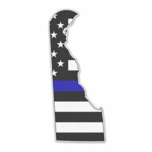 Dunne blauwe lijn vlag Delaware Sticker