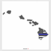 Dunne Blauwe Lijn Vlag Hawaii Sticker (Vel)