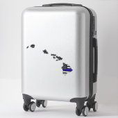 Dunne Blauwe Lijn Vlag Hawaii Sticker (Koffer)