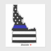 Dunne blauwe lijn vlag Idaho Sticker (Vel)