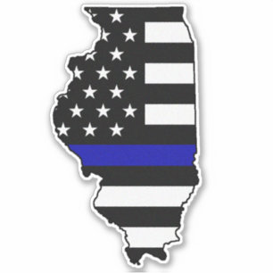 Dunne blauwe lijn vlag Illinois Sticker