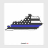 Dunne blauwe lijn vlag Kentucky Sticker (Vel)