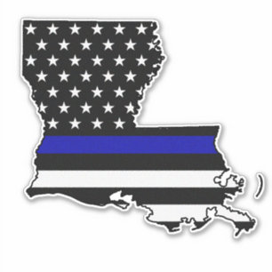 Dunne blauwe lijn vlag Louisiana Sticker