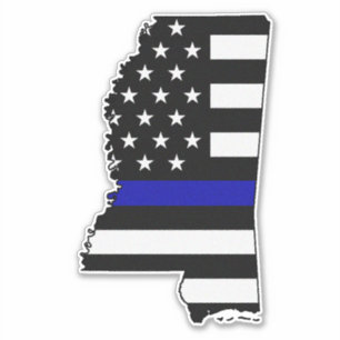 Dunne blauwe lijn vlag Mississippi Sticker