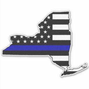 Dunne blauwe lijn vlag New York Sticker