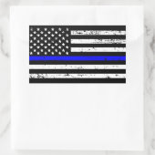 Dunne Blauwe Lijn Vlag Sticker (Tas)