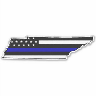 Dunne blauwe lijn vlag Tennessee Sticker