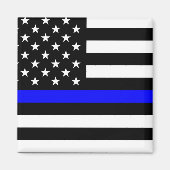 Dunne blauwe lijn vlag (Verenigde Staten) Magneet (Voorkant)