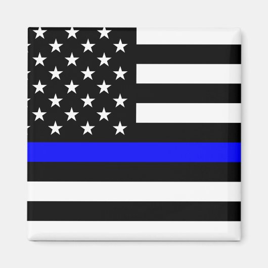 Dunne blauwe lijn vlag (Verenigde Staten) Magneet (Voorkant)