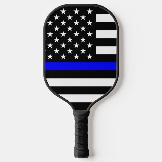 Dunne blauwe lijn vlag (Verenigde Staten) Pickleball Paddle (Voorkant)