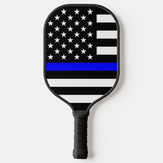 Dunne blauwe lijn vlag (Verenigde Staten) Pickleball Paddle (Achterkant)