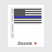 Dunne Blauwe Lijn Vlag (Verenigde Staten) Sticker (Vel)