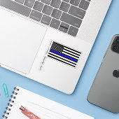 Dunne Blauwe Lijn Vlag (Verenigde Staten) Sticker (Laptop met iPhone)