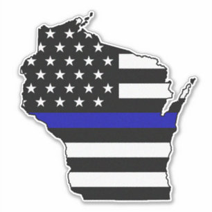 Dunne blauwe lijn vlag Wisconsin Sticker